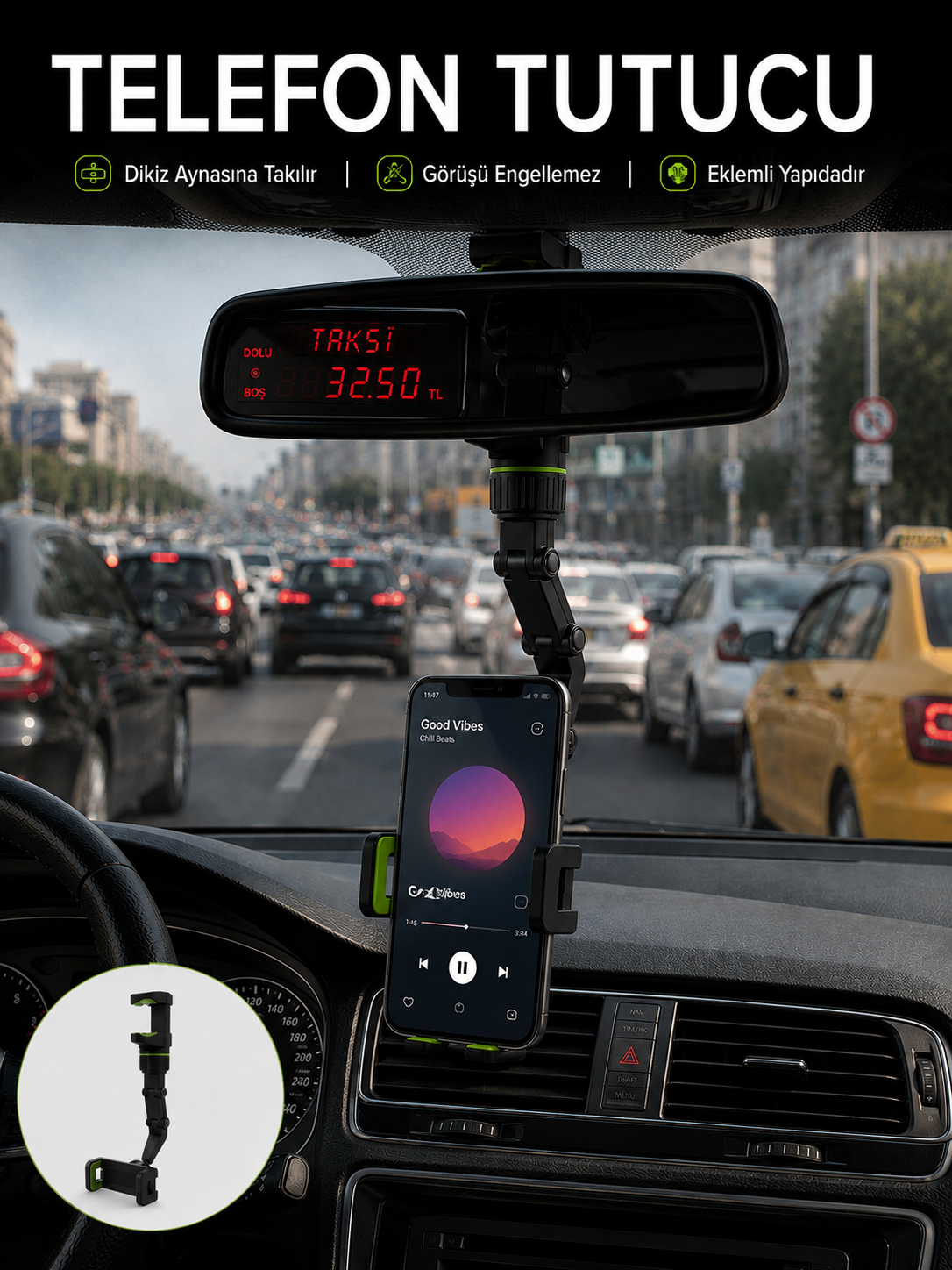 Dikiz Aynası Telefon Tutucu Katlanabilir Ayarlanabilir Araç İçi Telefon Standı - Lisinya Dikiz Aynası Telefon Tutucu Katlanabilir Ayarlanabilir Araç İçi Telefon Standı - Lisinya