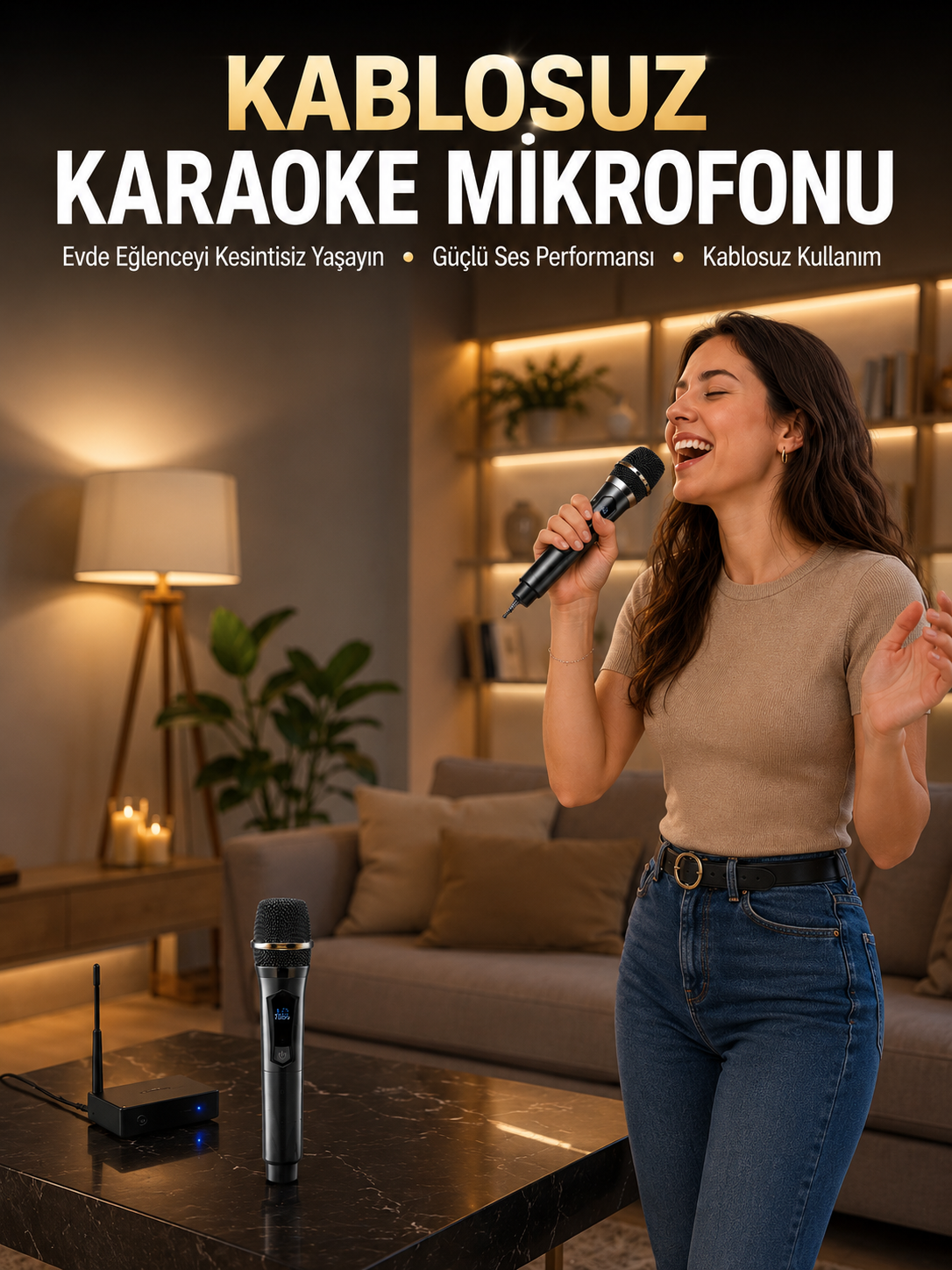 Profesyonel Kablosuz Mikrofon Seti Çift Mikrofonlu - Lisinya