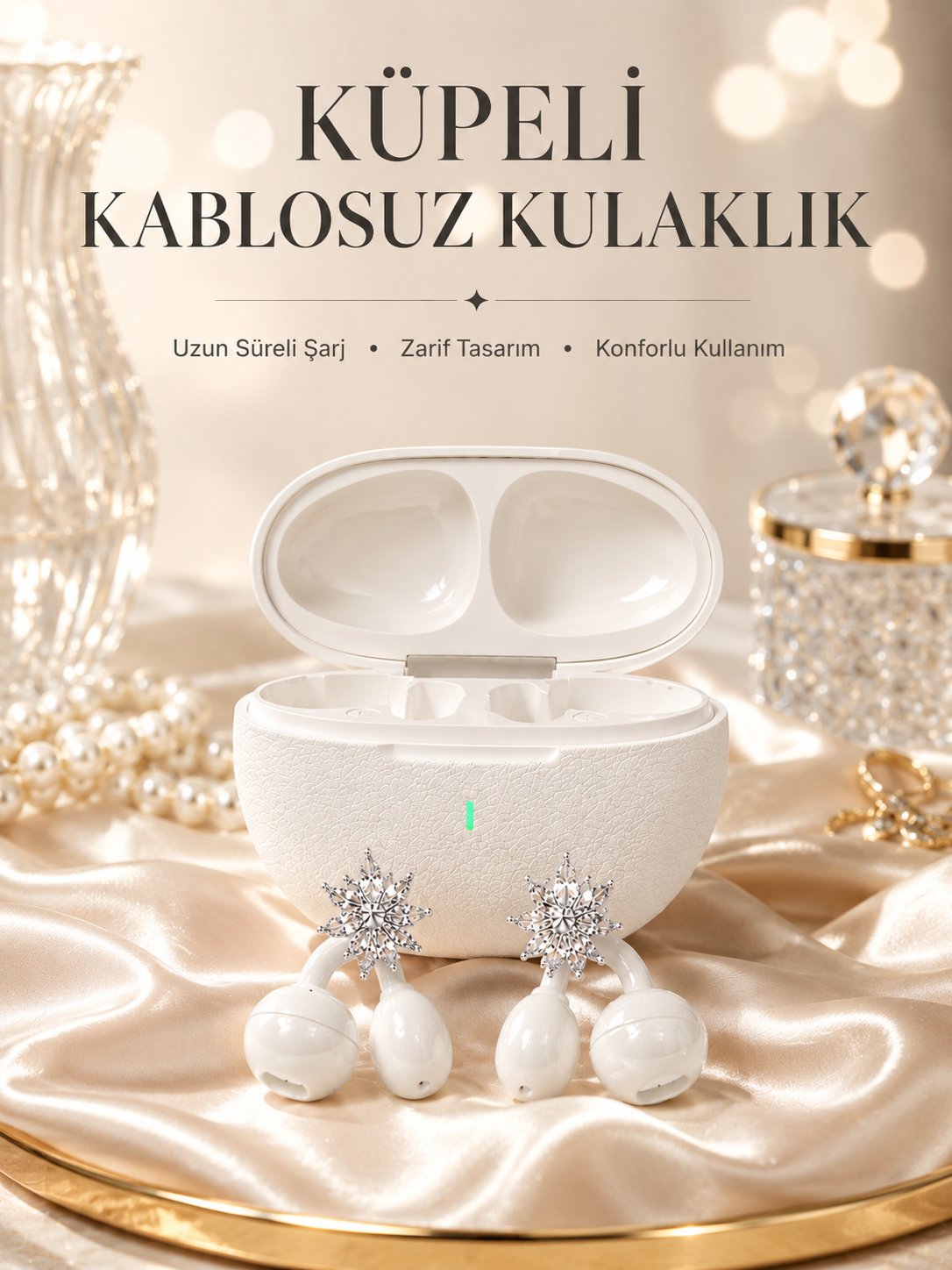 Yeni Nesil Küpeli Kablosuz Kulaklık Güçlü Bataryalı - Lisinya