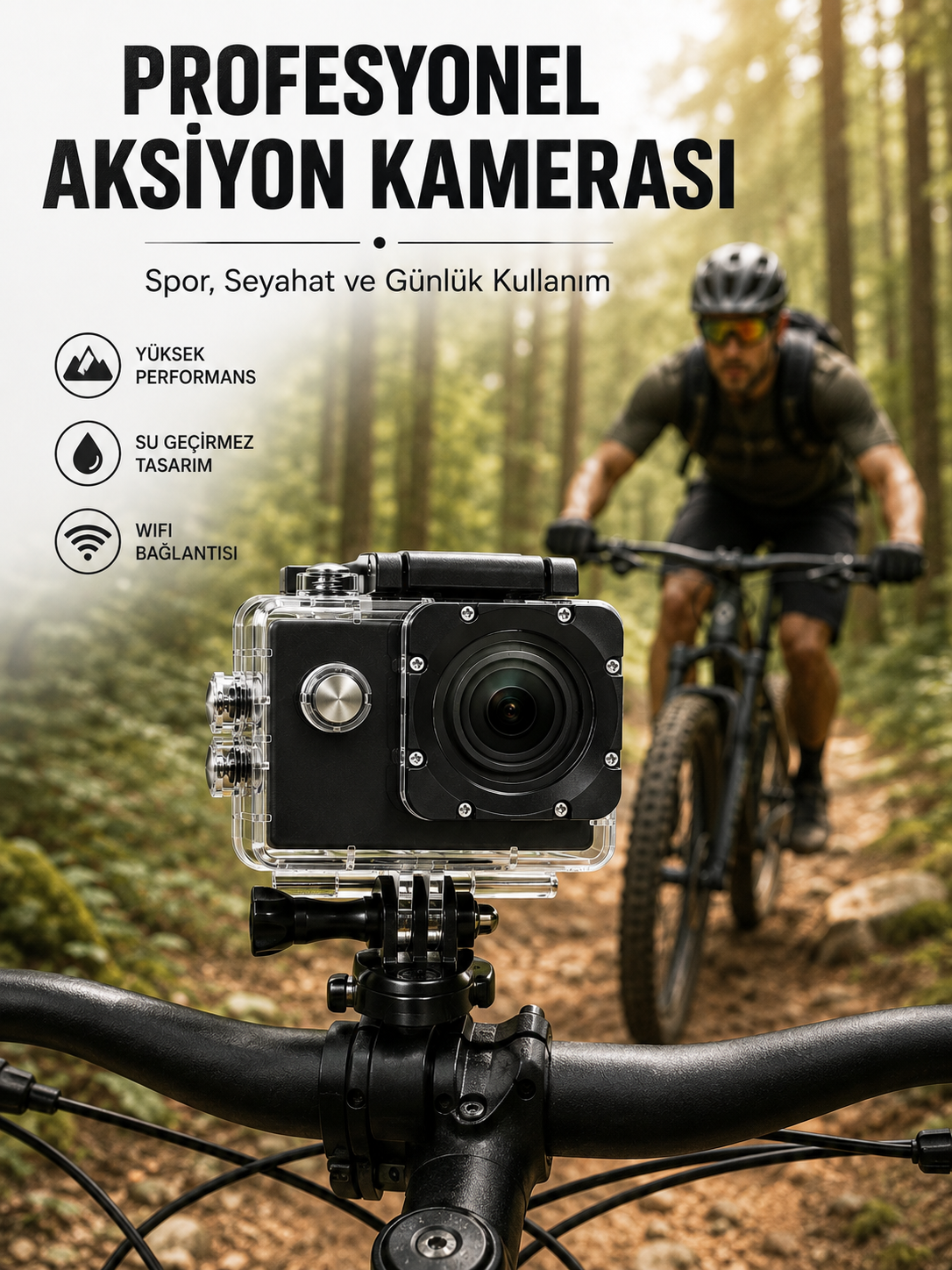 Profesyonel Çekimler İçin 4K Ultra HD WiFi Spor Kamerası - Lisinya