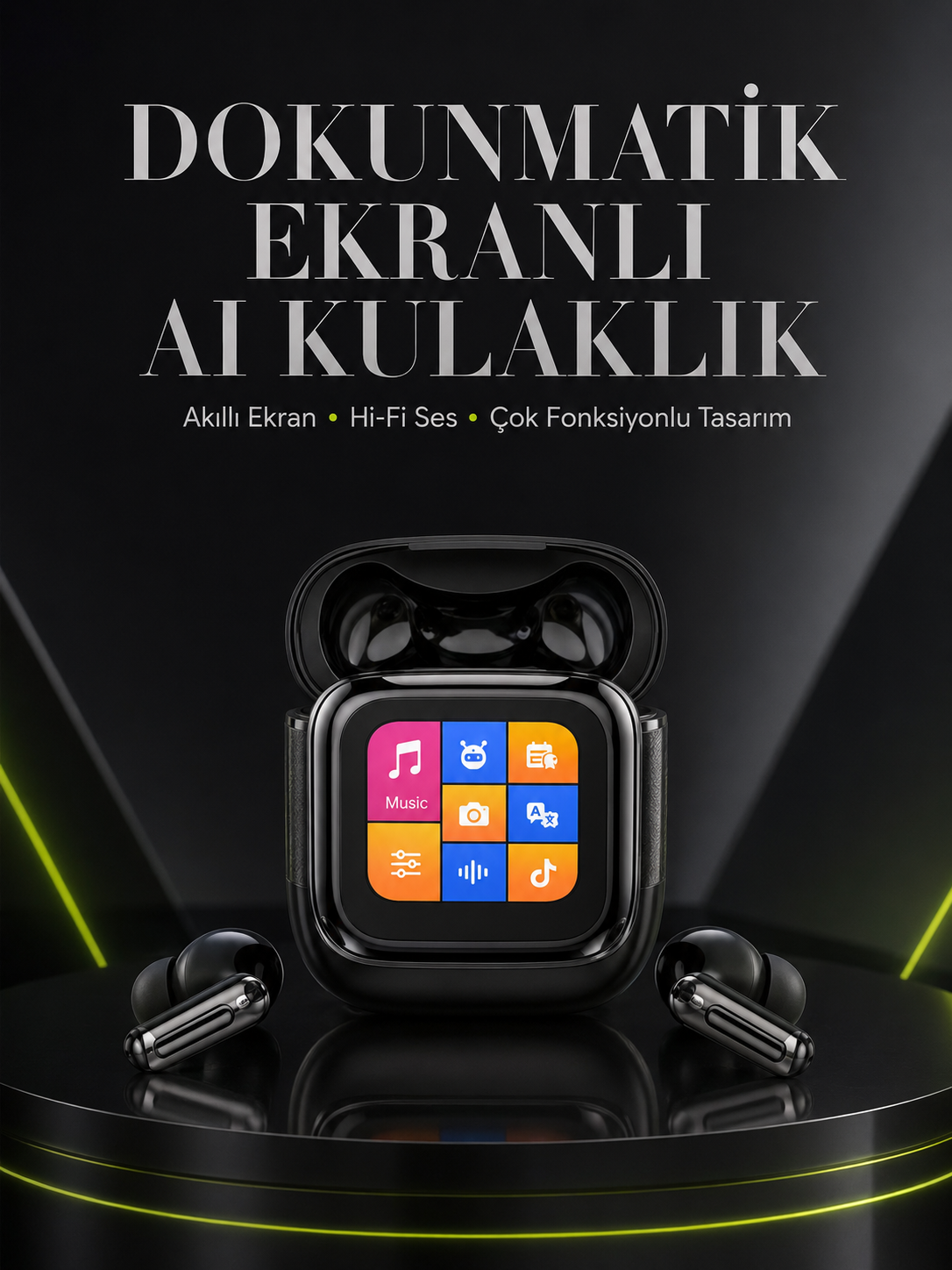 Yeni Nesil AI Bluetooth Kulaklık Akıllı Dokunmatik Ekranlı - Lisinya