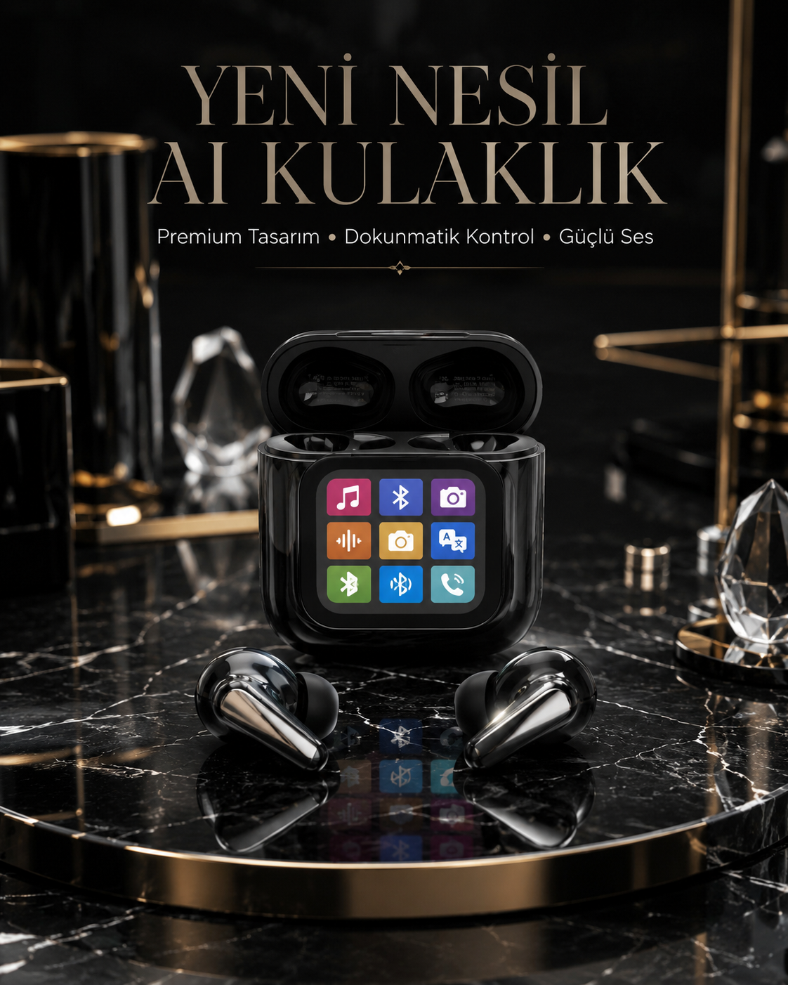 AI Bluetooth Kulaklık Akıllı Dokunmatik Kontrol Özellikli - Lisinya AI Bluetooth Kulaklık Akıllı Dokunmatik Kontrol Özellikli - Lisinya