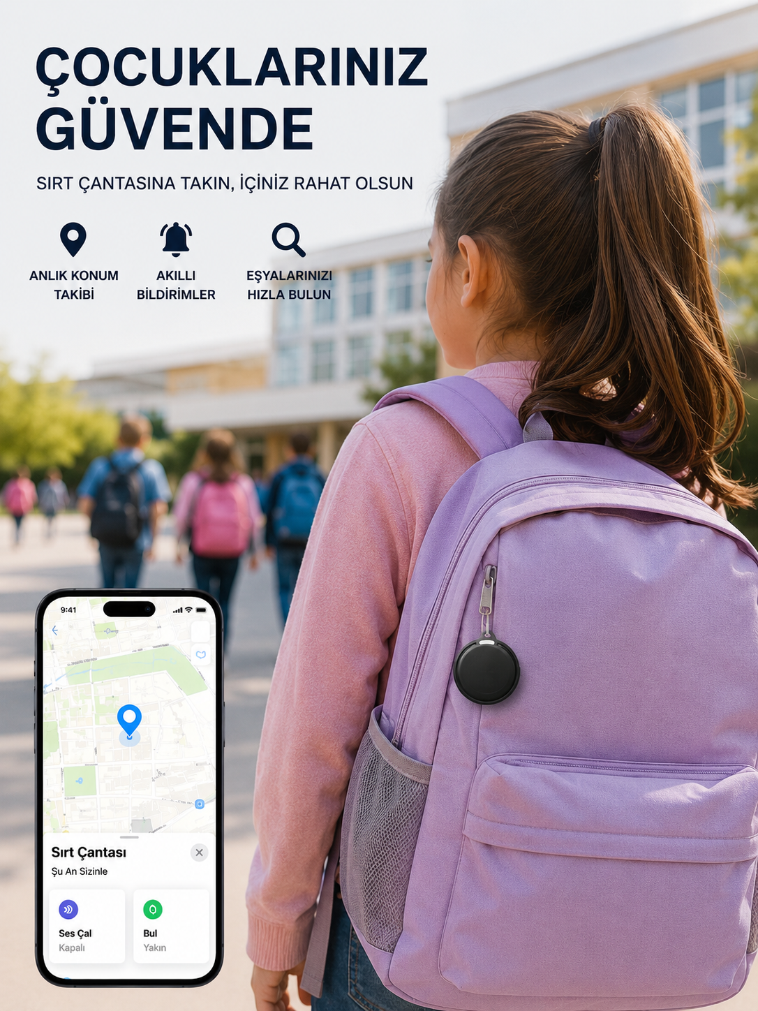 Apple ve Android Destekli AirTag Konum Takip ve Eşya Bulucu - Lisinya