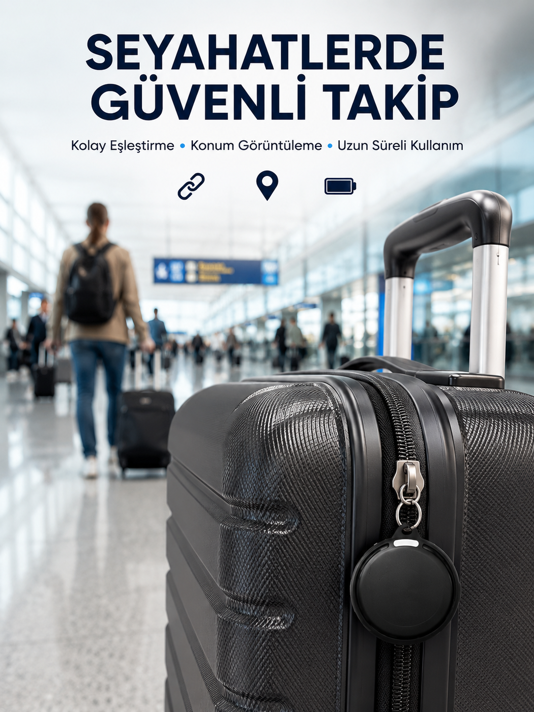Akıllı Bluetooth Takip Cihazı AirTag Apple ve Android Uyumlu - Lisinya