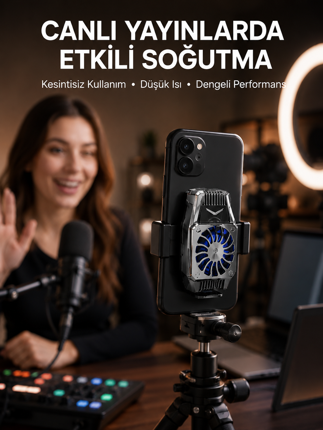 Telefon Soğutucu Fan Güçlü Hava Akışı ile Etkili Soğutma - Lisinya Telefon Soğutucu Fan Güçlü Hava Akışı ile Etkili Soğutma - Lisinya
