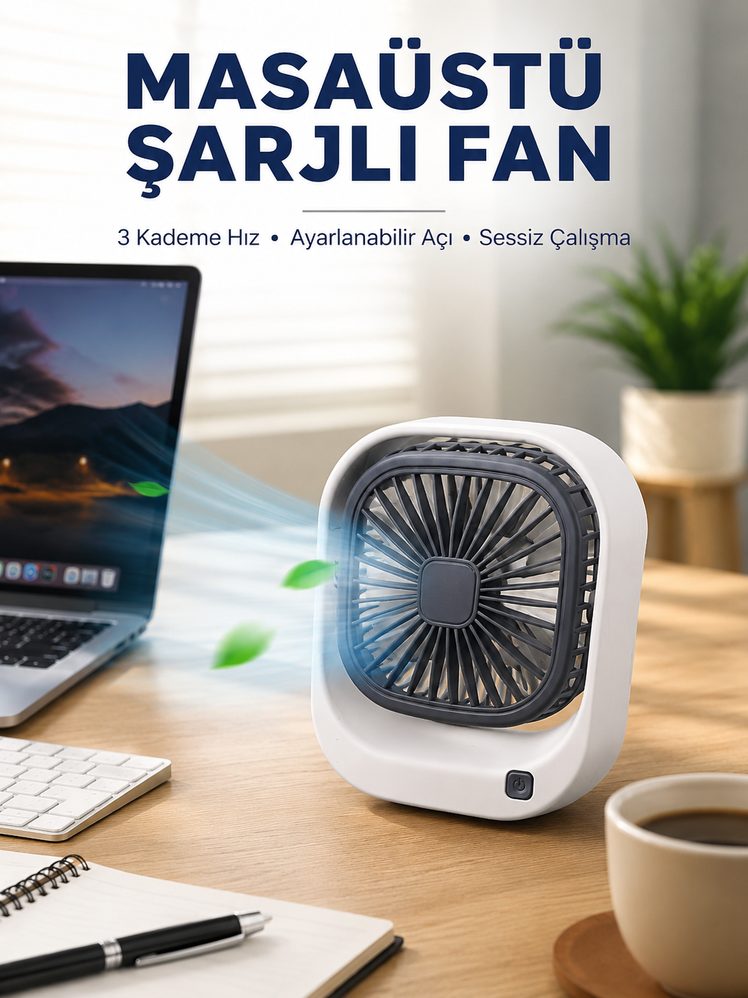 Taşınabilir Masaüstü Fan Ayarlanabilir Açılı Şarjlı Tasarım - Lisinya Taşınabilir Masaüstü Fan Ayarlanabilir Açılı Şarjlı Tasarım - Lisinya