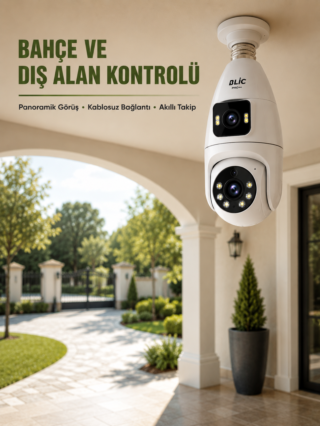 Çift Lens Wi-Fi Ampul Kamera ve Mobil Kontrol Yüksek Çözünürlüklü - Lisinya Çift Lens Wi-Fi Ampul Kamera ve Mobil Kontrol Yüksek Çözünürlüklü - Lisinya