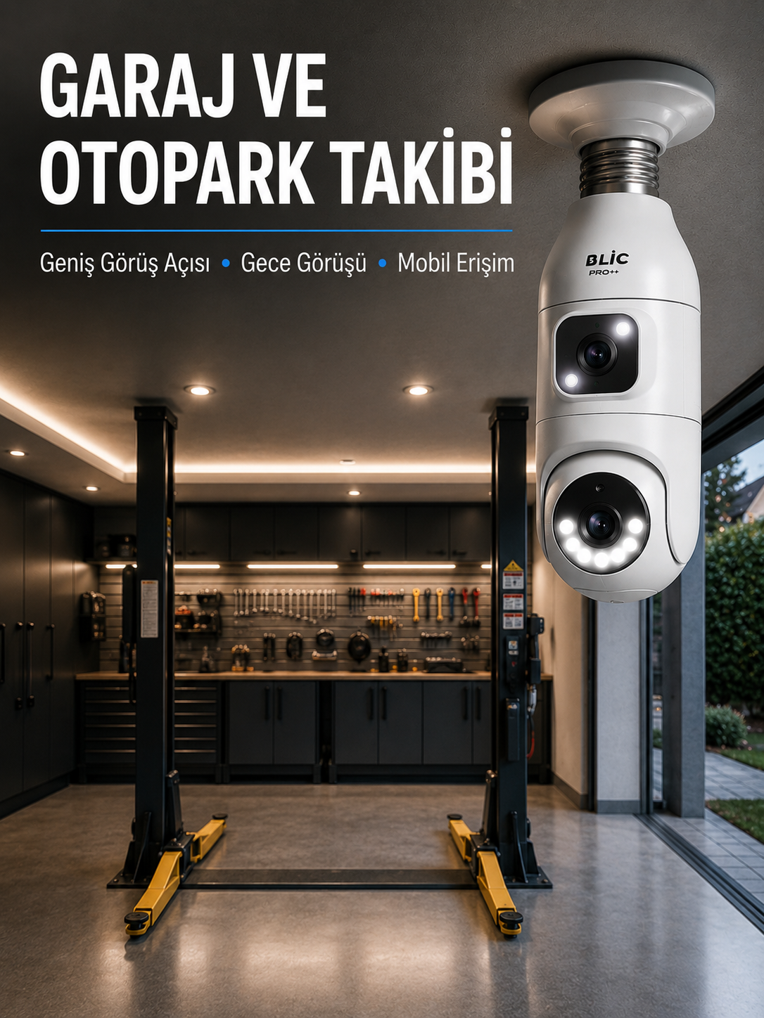 360° Ev İzleme Wi-Fi Çift Lens Akıllı Ampul Kamera - Lisinya 360° Ev İzleme Wi-Fi Çift Lens Akıllı Ampul Kamera - Lisinya