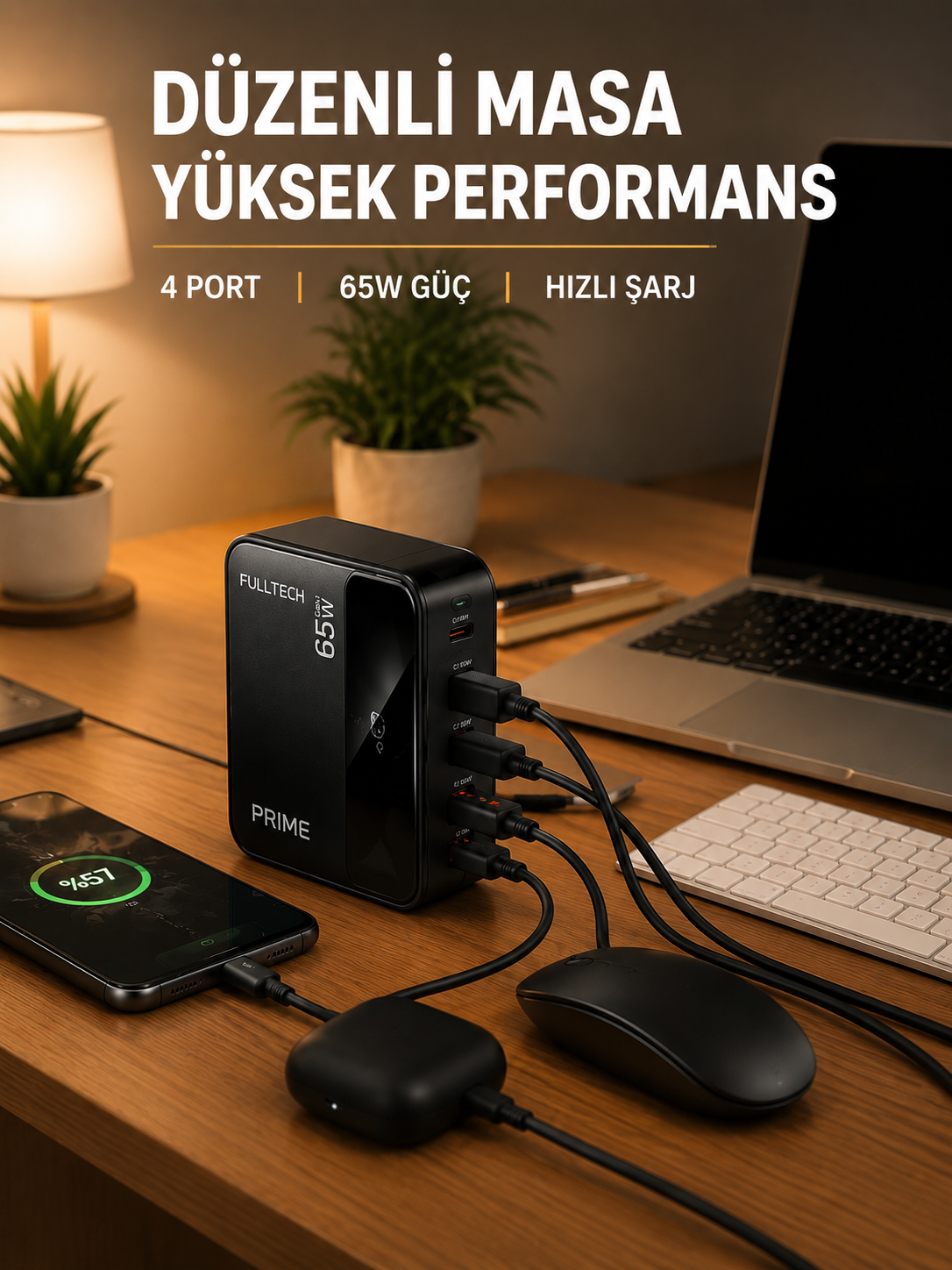 USB-A ve USB-C Girişli Çoklu Şarj Cihazı - Lisinya USB-A ve USB-C Girişli Çoklu Şarj Cihazı - Lisinya