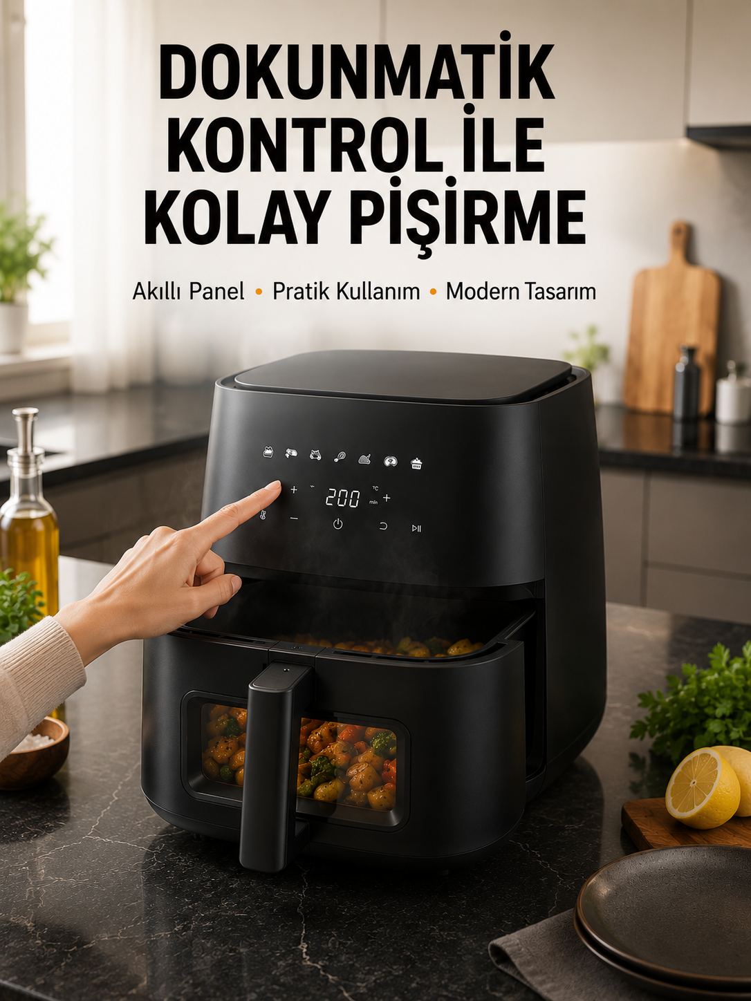 Dijital Dokunmatik Air Fryer Yağsız Sıcak Hava Fritözü - Lisinya Dijital Dokunmatik Air Fryer Yağsız Sıcak Hava Fritözü - Lisinya