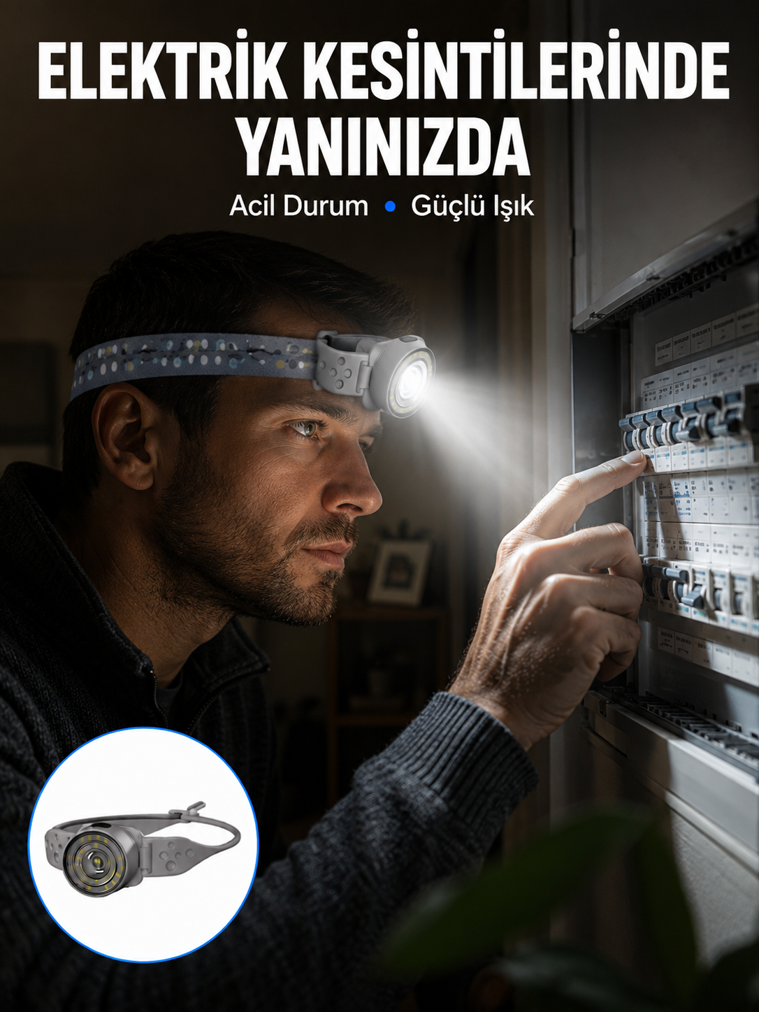 Ayarlanabilir Baş Bantlı LED Kafa Lambası Çok Amaçlı Aydınlatma Çözümü - Lisinya
