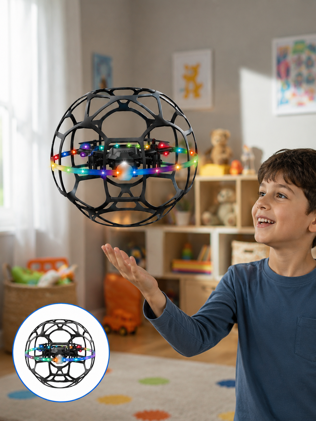 El Sensörlü Uçan Top Drone Çocuklar İçin LED Işıklı Eğlence Oyuncağı - Lisinya El Sensörlü Uçan Top Drone Çocuklar İçin LED Işıklı Eğlence Oyuncağı - Lisinya