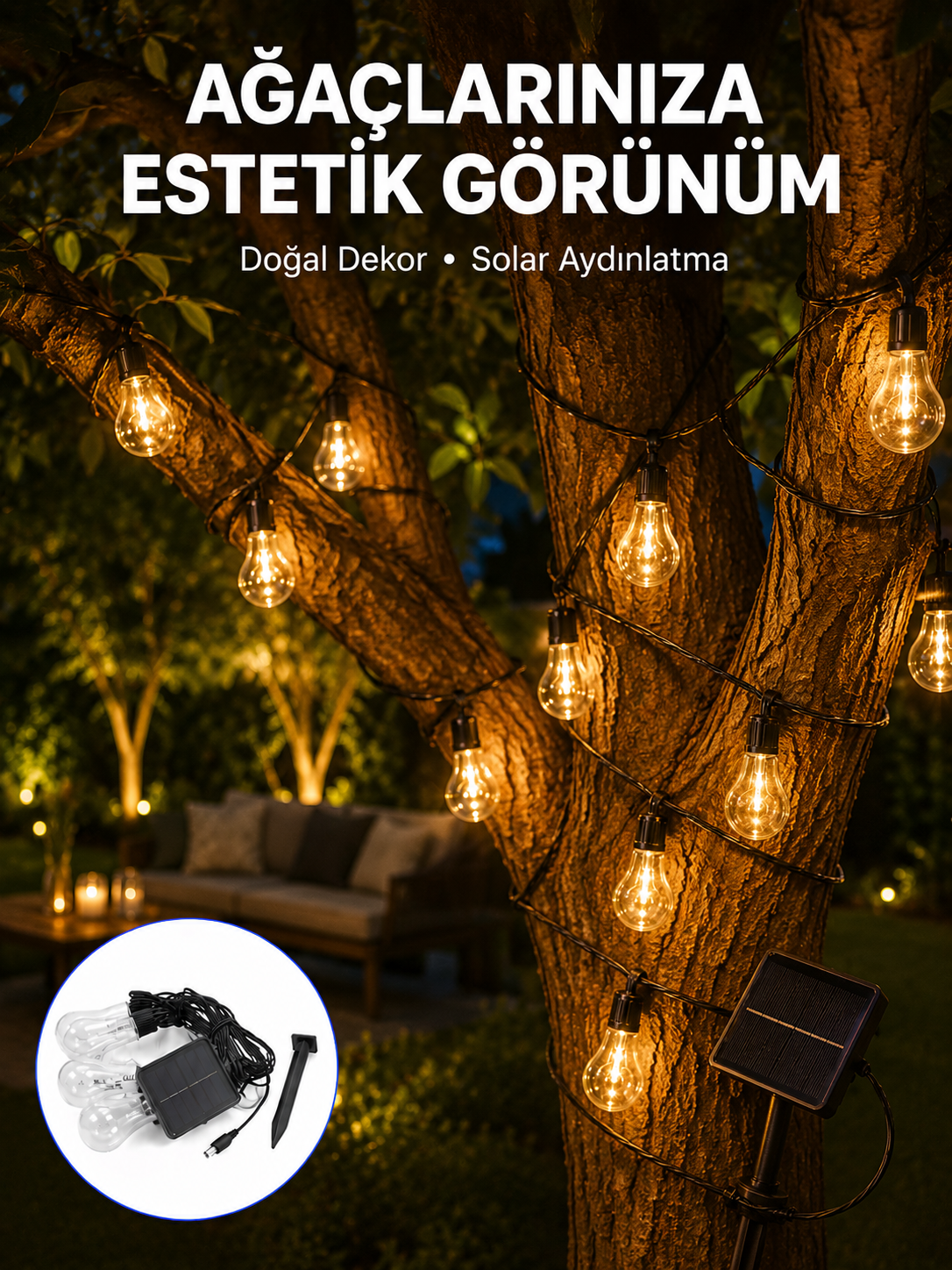 Solar Dekoratif LED Ampul Işık Bahçe Çit Balkon ve Veranda Süsleme Aydınlatması - Lisinya Solar Dekoratif LED Ampul Işık Bahçe Çit Balkon ve Veranda Süsleme Aydınlatması - Lisinya