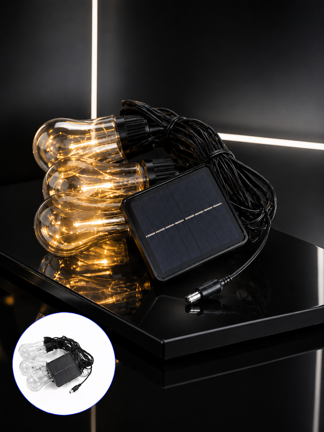 Solar LED Ampul Işık Dış Mekan Bahçe Pergola Balkon Dekoratif Aydınlatma - Lisinya Solar LED Ampul Işık Dış Mekan Bahçe Pergola Balkon Dekoratif Aydınlatma - Lisinya