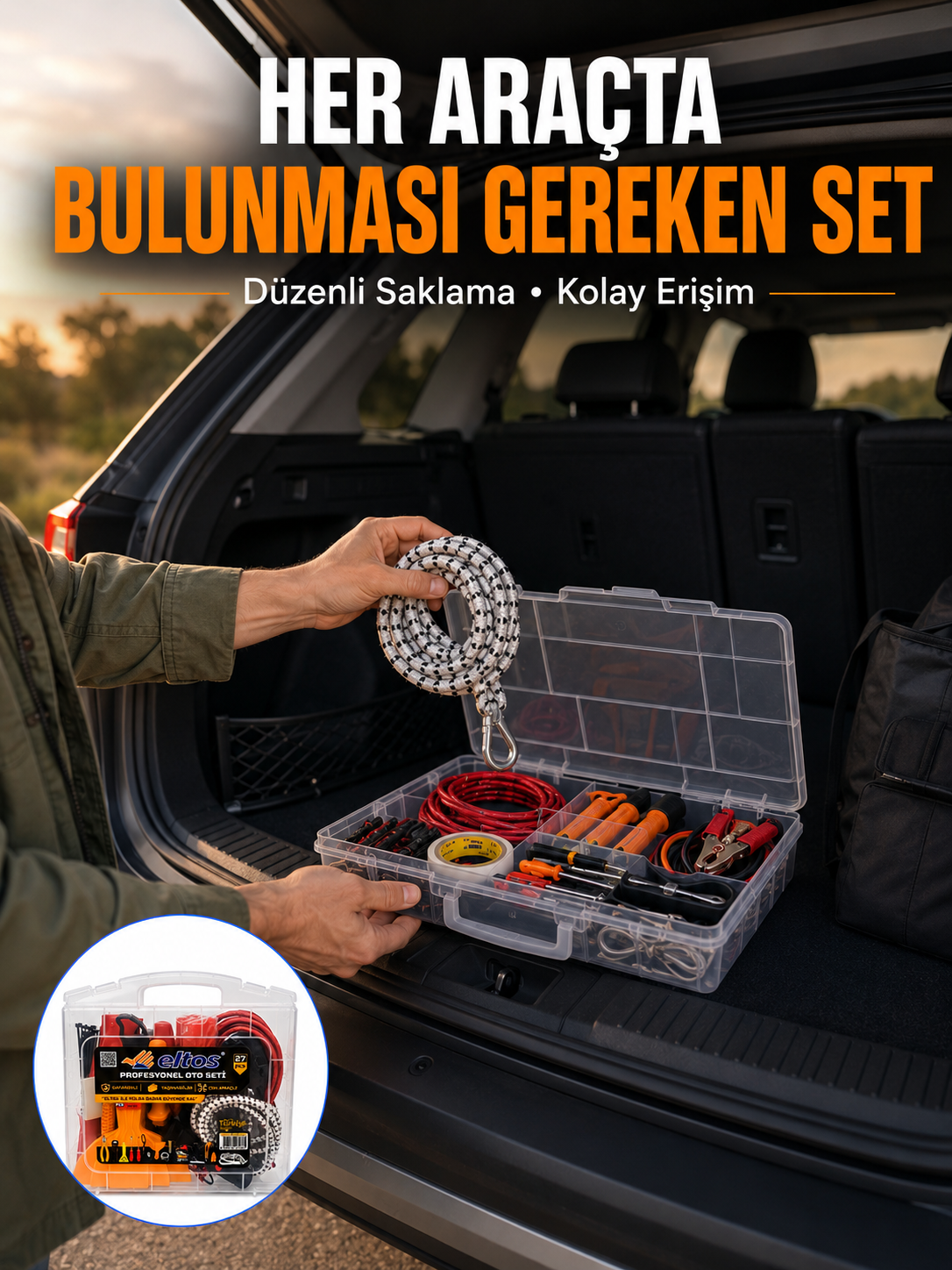 27 Parça Oto Güvenlik ve Bakım Seti Şeffaf Taşıma Kutulu Araç Ekipman Çantasız - Lisinya 27 Parça Oto Güvenlik ve Bakım Seti Şeffaf Taşıma Kutulu Araç Ekipman Çantasız - Lisinya