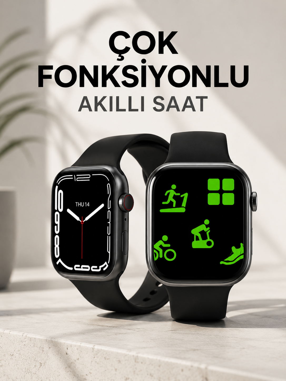 Akıllı Saat Tema Değiştirme Uyku ve Sağlık Takibi Sesli Asistan Bildirim Görme - Lisinya