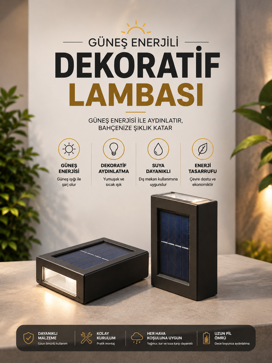 Bahçe Aydınlatması Solar Güneş Enerjili Dekoratik Led Işıklı Lamba - Lisinya Bahçe Aydınlatması Solar Güneş Enerjili Dekoratik Led Işıklı Lamba - Lisinya