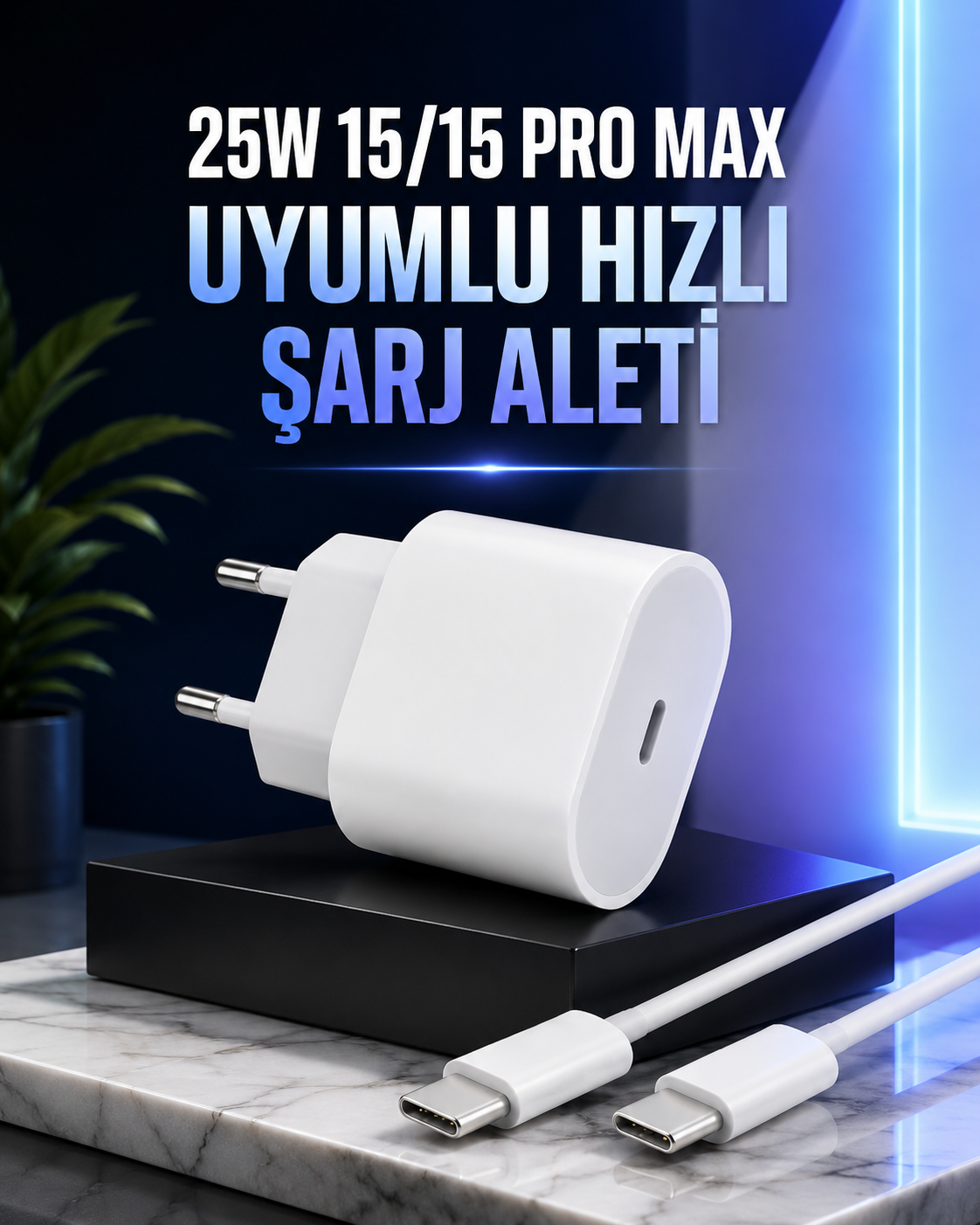 Güç Adaptörü ve Kablosu Şarj Aleti 15/15 Pro Max Uyumlu Hızlı Şarj - Lisinya Güç Adaptörü ve Kablosu Şarj Aleti 15/15 Pro Max Uyumlu Hızlı Şarj - Lisinya