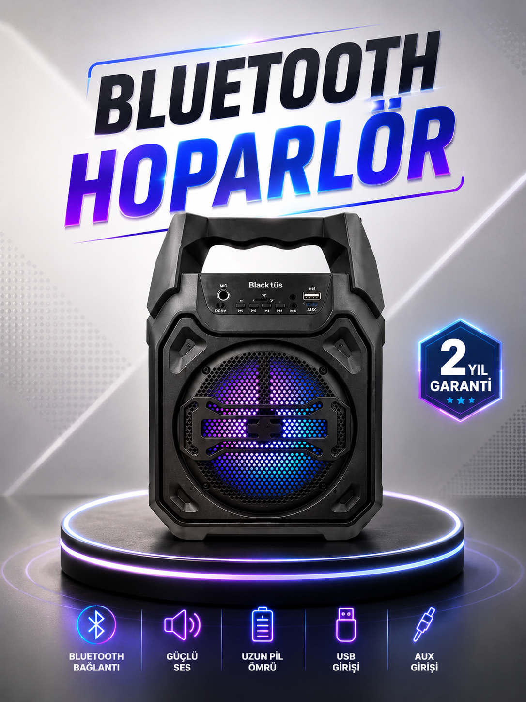 Güçlü ve Şarj Edilebilir Bluetooth Hoparlör 6.5 İnç - Lisinya Güçlü ve Şarj Edilebilir Bluetooth Hoparlör 6.5 İnç - Lisinya