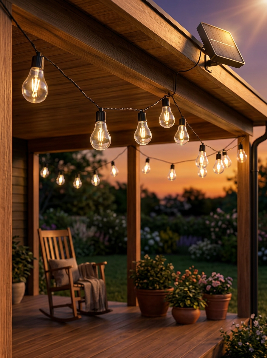 Solar LED Ampul Işık Dış Mekan Bahçe Pergola Balkon Dekoratif Aydınlatma - Lisinya Solar LED Ampul Işık Dış Mekan Bahçe Pergola Balkon Dekoratif Aydınlatma - Lisinya