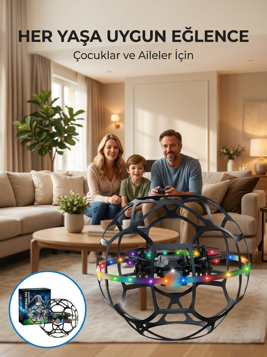 El Sensörlü Uçan Top Drone Çocuklar İçin LED Işıklı Eğlence Oyuncağı - Lisinya El Sensörlü Uçan Top Drone Çocuklar İçin LED Işıklı Eğlence Oyuncağı - Lisinya