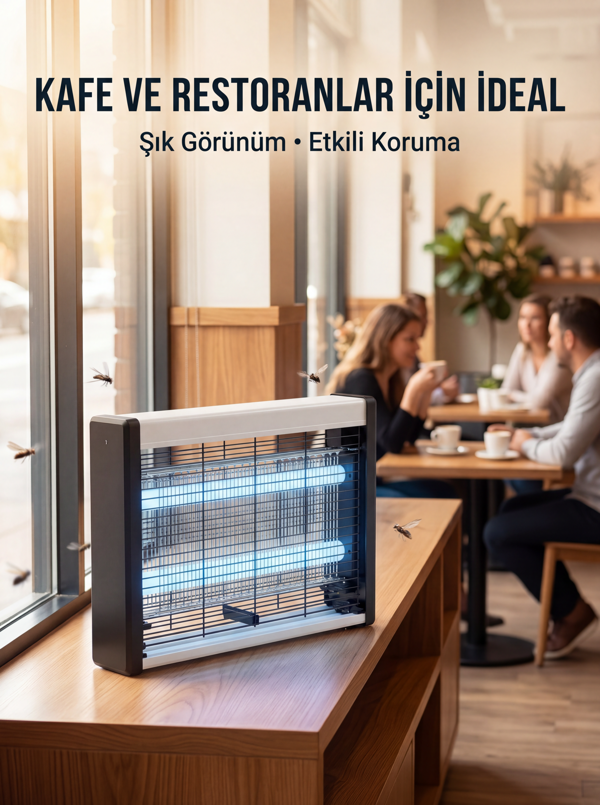 Elektrikli Sinek Öldürücü Lamba Güçlü UV Işık Teknolojisi - Lisinya