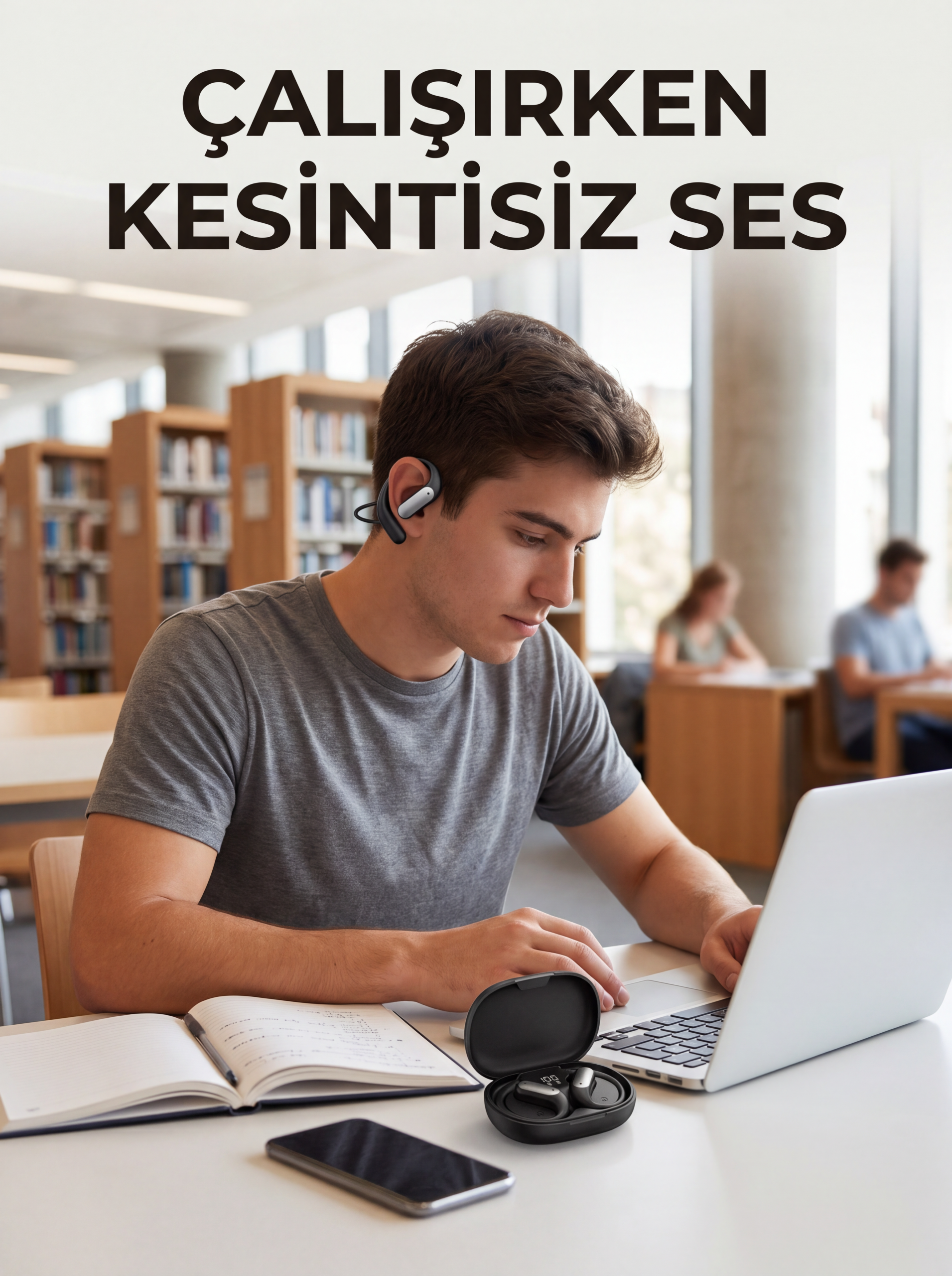 Kablosuz Spor Kulaklığı Kulak Kancalı Bluetooth Kulaklık Şarj Kutulu - Lisinya Kablosuz Spor Kulaklığı Kulak Kancalı Bluetooth Kulaklık Şarj Kutulu - Lisinya
