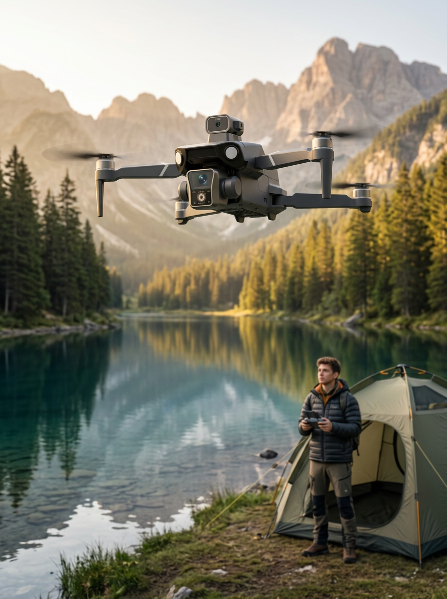 Ekranlı Kumandalı GPS Drone Çift Kameralı Katlanabilir Hava Aracı - Lisinya