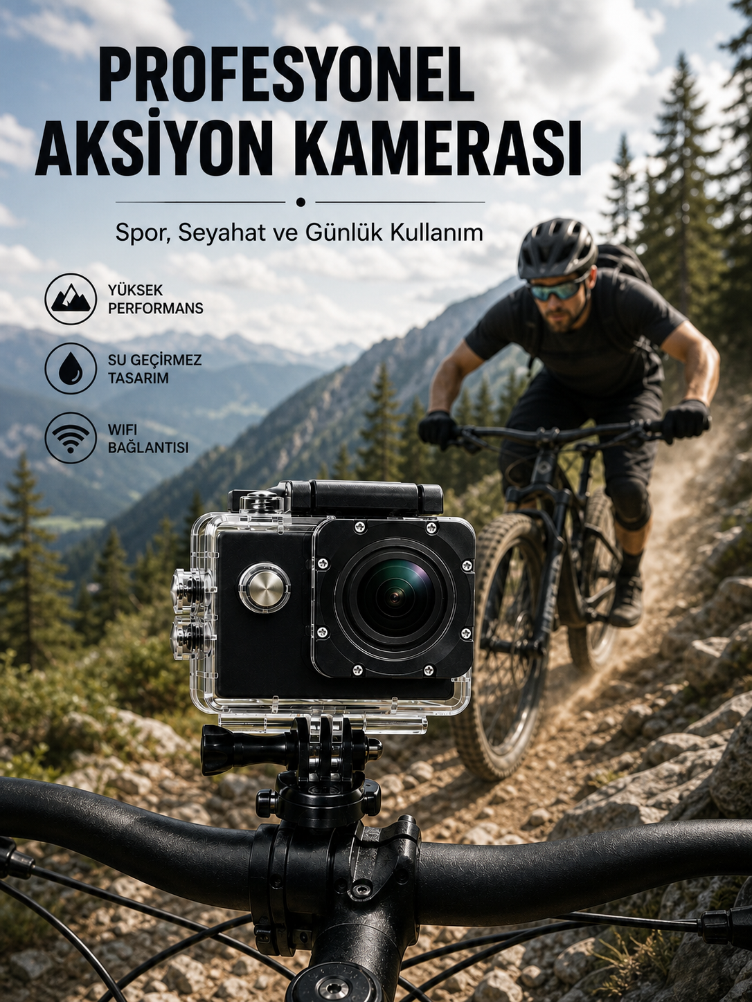 Profesyonel Video Çekimleri İçin 1080P Full HD Aksiyon Kamerası - Lisinya Profesyonel Video Çekimleri İçin 1080P Full HD Aksiyon Kamerası - Lisinya