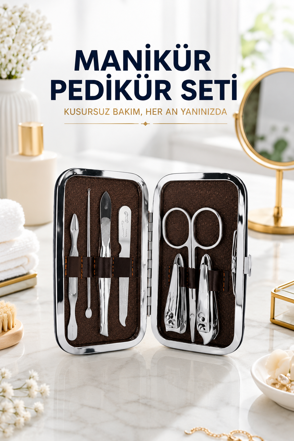 Tırnak Temizliği, Tırnak Batığı ve Düzenli Bakım İçin 7 Parça Çelik Set - Lisinya