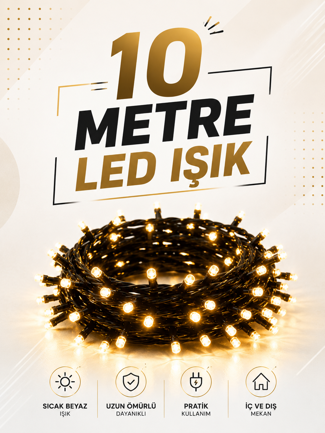 10 Metre LED Işıklı Dekoratif Parti ve Kutlama Aydınlatması - Lisinya 10 Metre LED Işıklı Dekoratif Parti ve Kutlama Aydınlatması - Lisinya