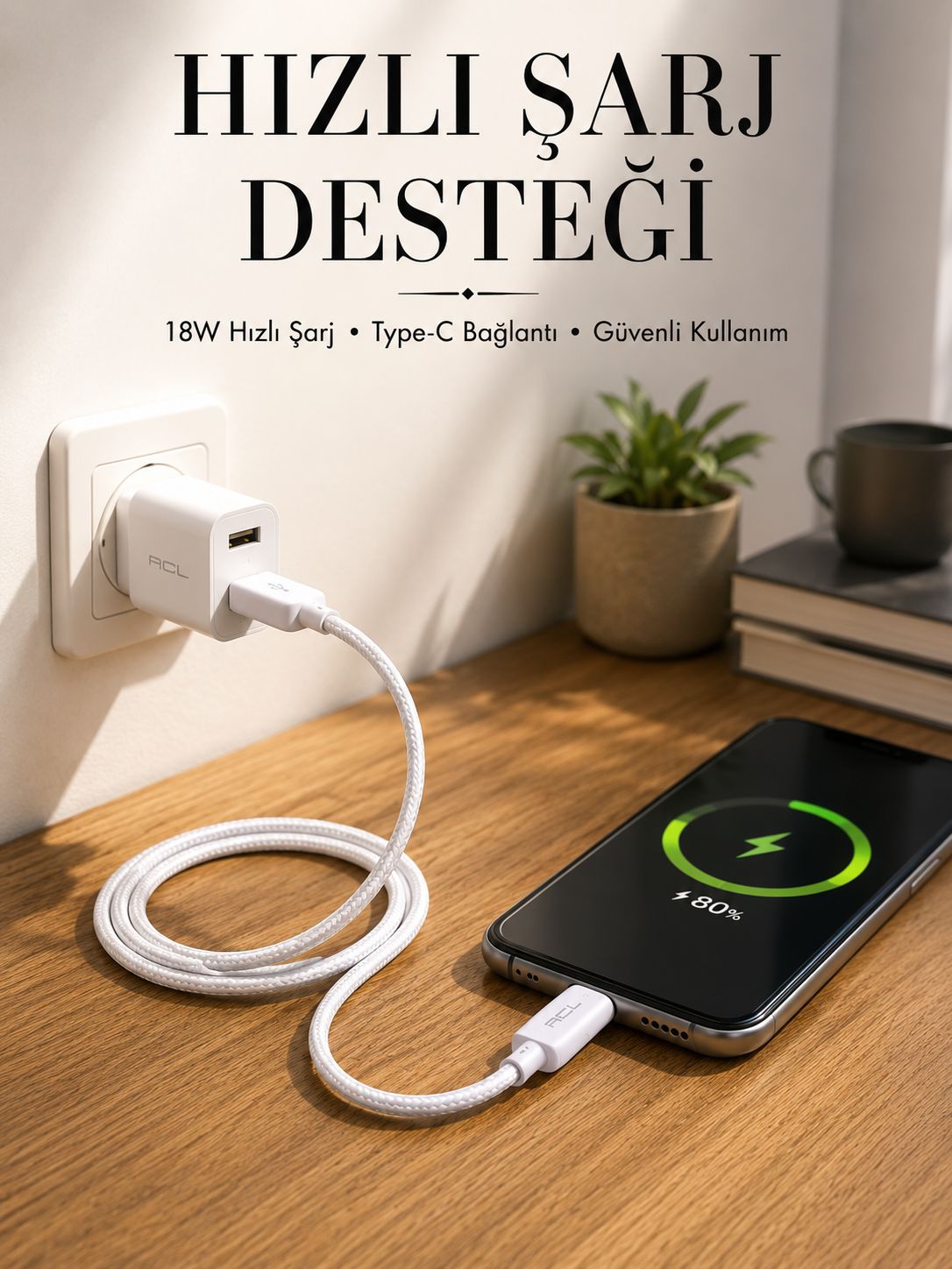 Type-C Girişli Cihazlar İçin Şarj Kablosu - Lisinya