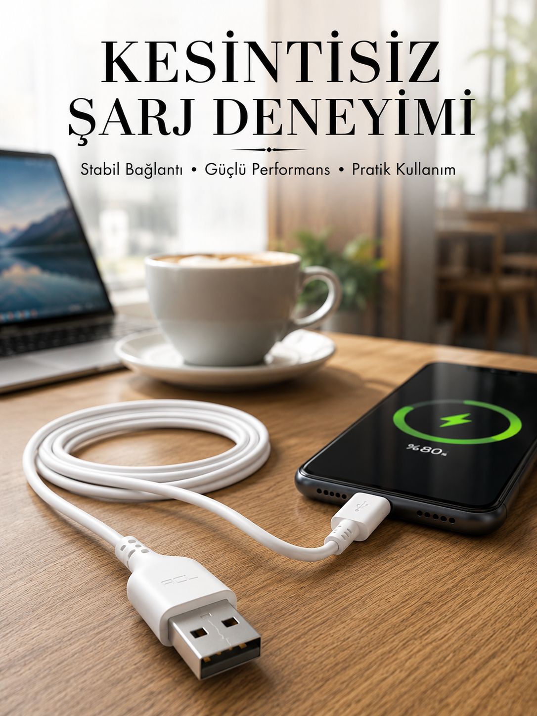 2 Metre Type-C Şarj Kablosu Güvenli ve Stabil Şarj Desteği - Lisinya