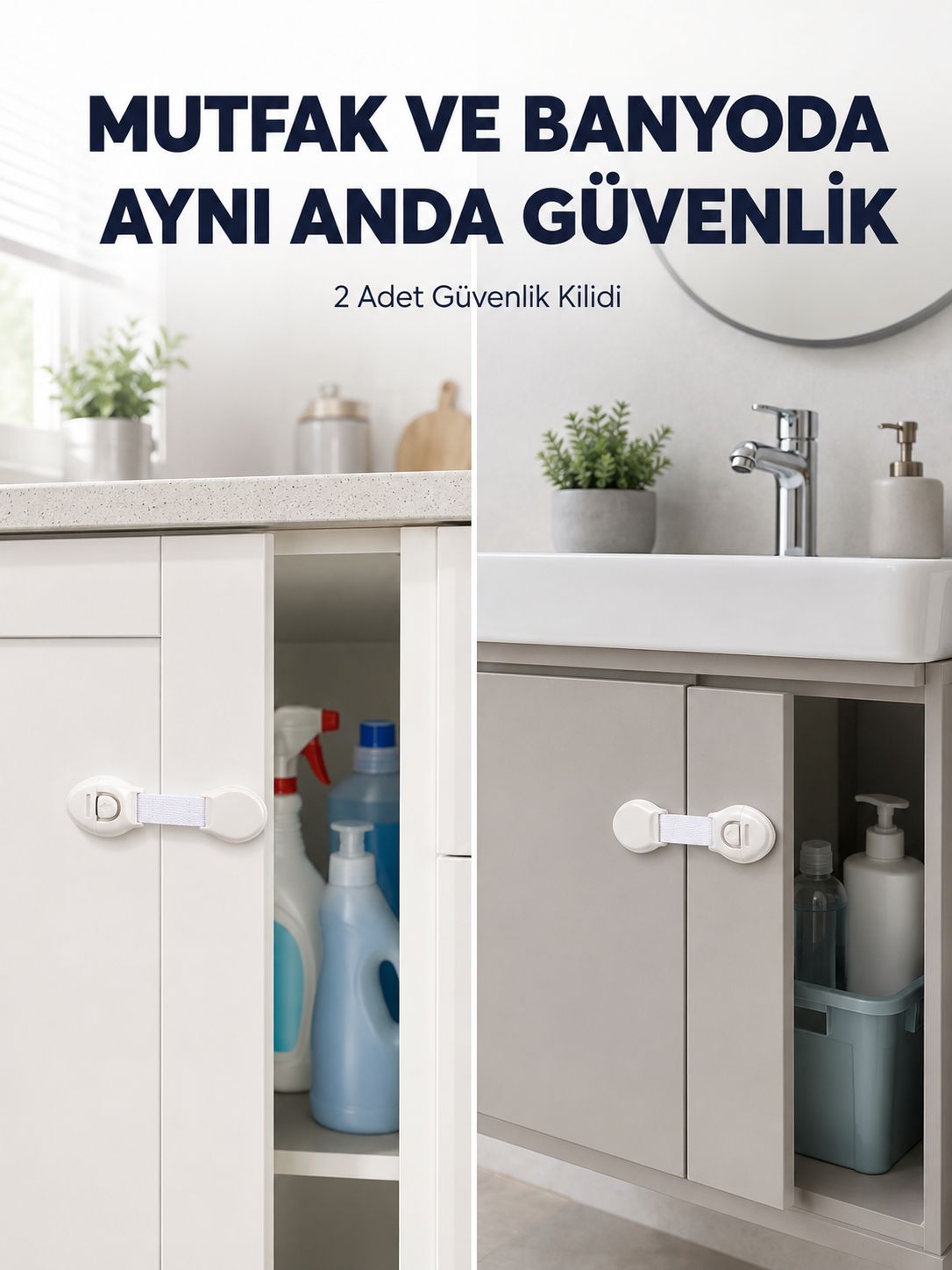 2'li Dolap ve Çekmece Güvenlik Kilidi Seti - Lisinya 2'li Dolap ve Çekmece Güvenlik Kilidi Seti - Lisinya