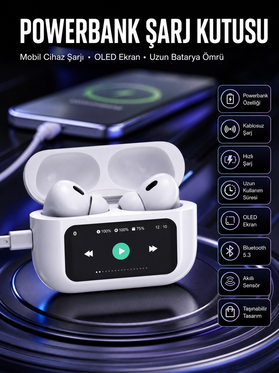 Kulak İçi Bluetooth Kulaklık Ekranlı Müzik Dinleme Çağrı Cevaplama Siyah Yeni Nesil - Lisinya Kulak İçi Bluetooth Kulaklık Ekranlı Müzik Dinleme Çağrı Cevaplama Siyah Yeni Nesil - Lisinya