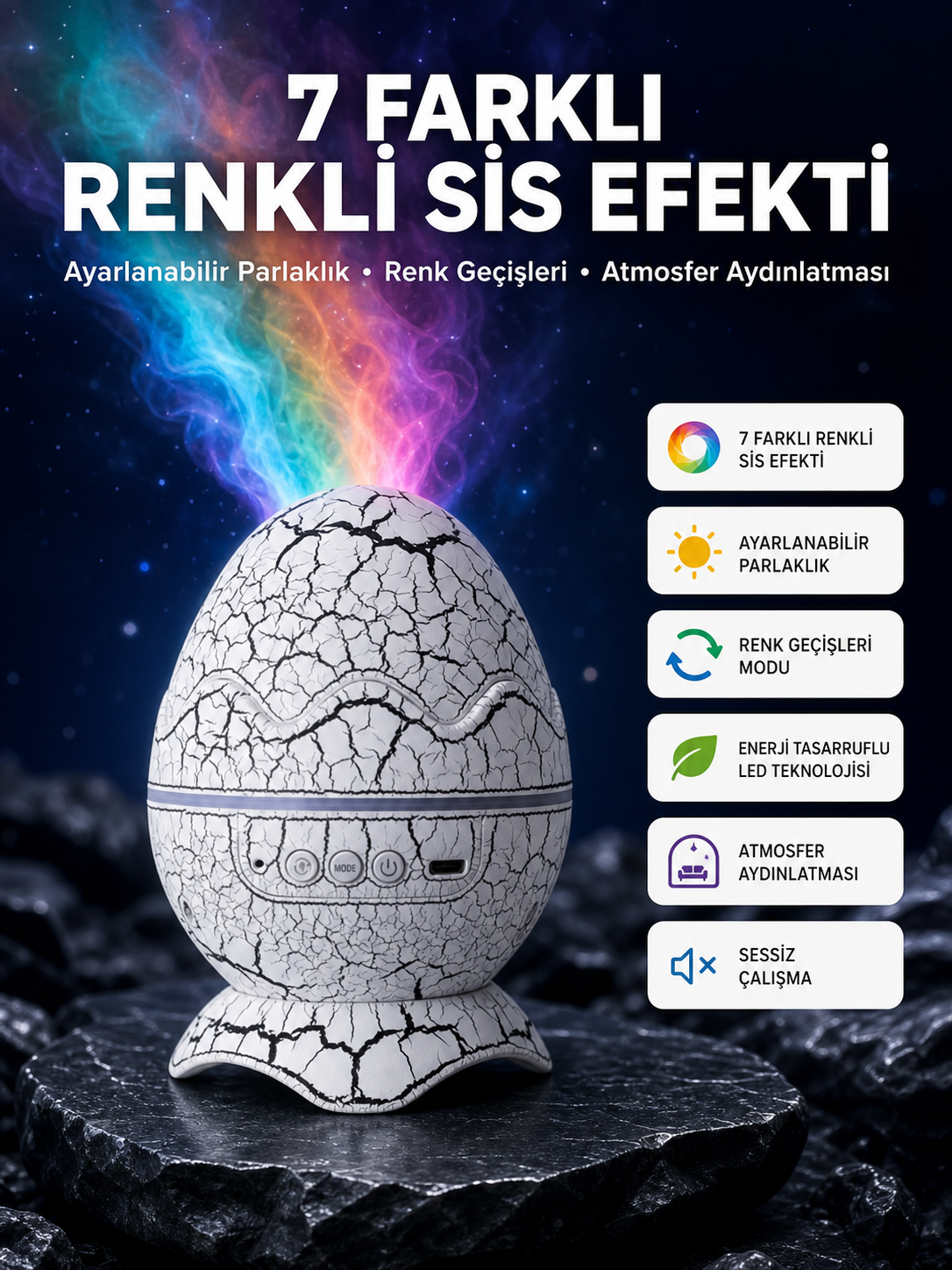 Yıldız Gökyüzü Efektli Çok Modlu Gece Işığı - Lisinya Yıldız Gökyüzü Efektli Çok Modlu Gece Işığı - Lisinya