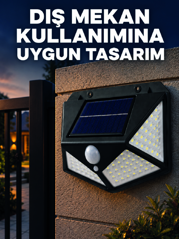 Güneş Enerjisi ile Şarj Olan Hareket Sensörlü 3 Modlu LED Dış Mekan Duvar Aydınlatması - Lisinya Güneş Enerjisi ile Şarj Olan Hareket Sensörlü 3 Modlu LED Dış Mekan Duvar Aydınlatması - Lisinya