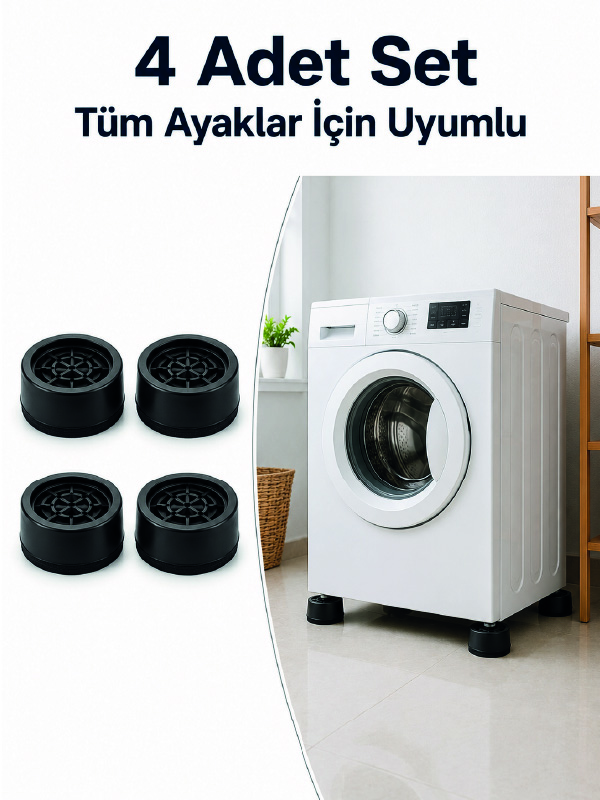 Kaymaz Tabanlı 4 Adet Makine Ayak Yükseltici - Lisinya