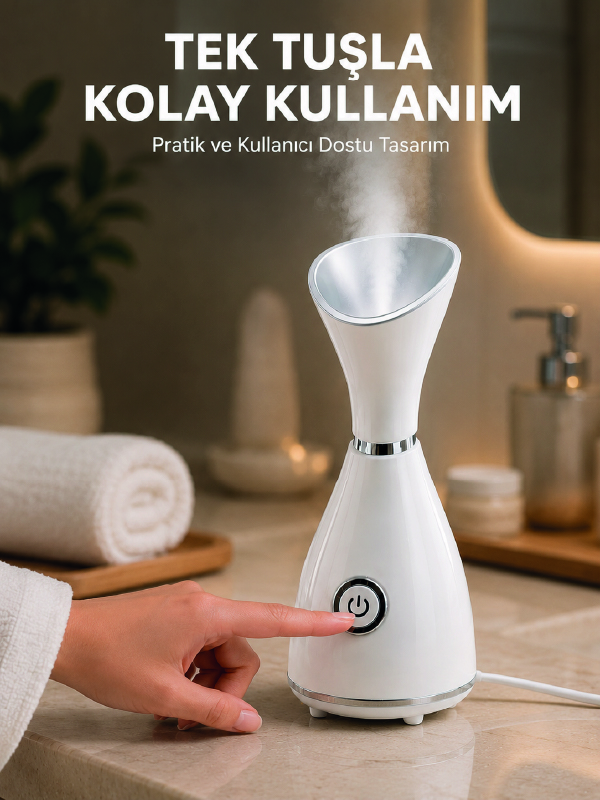 Yüz Buhar Cihazı 80 ML Su Hazneli Nano İyonik - Lisinya