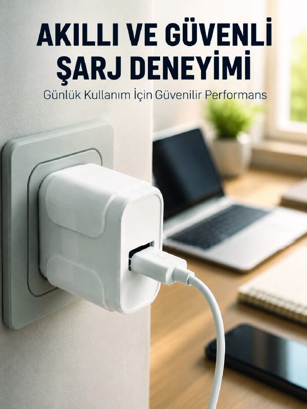 Pratik ve Kompakt Tasarımlı 12W USB Telefon Şarj Adaptörü - Lisinya
