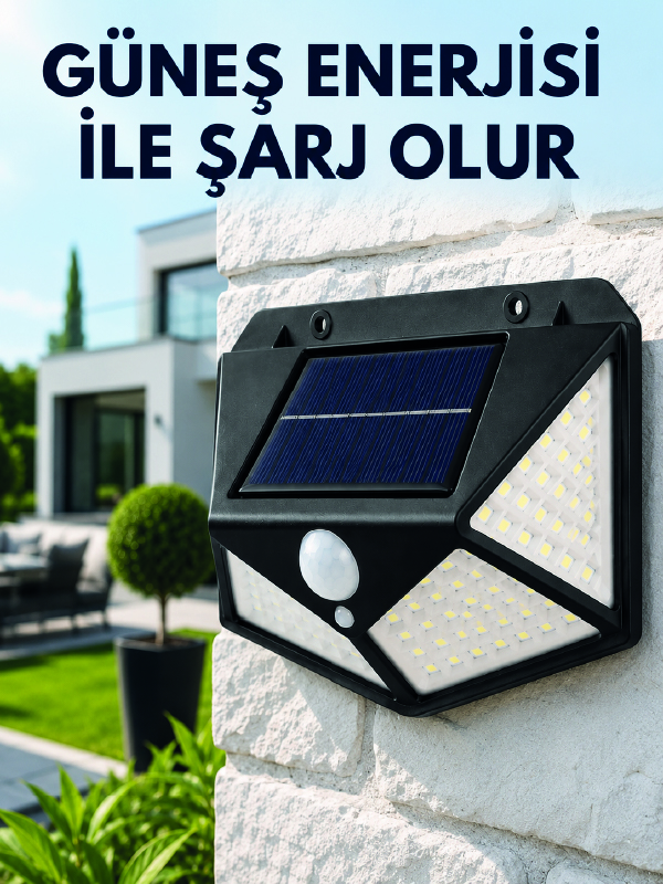 Sensörlü Solar Bahçe Lambası Geniş Açılı LED Aydınlatmalı Balkon Garaj ve Bahçe Işığı - Lisinya Sensörlü Solar Bahçe Lambası Geniş Açılı LED Aydınlatmalı Balkon Garaj ve Bahçe Işığı - Lisinya