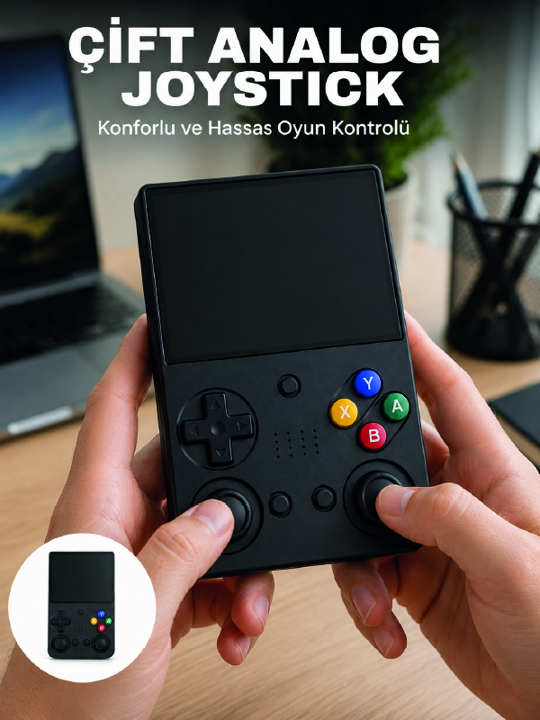 3.5 İnç IPS Ekran Retro Oyun Konsolu 64GB Dahili Hafıza Çift Analog Joystick Taşınabilir El Konsolu - Lisinya 3.5 İnç IPS Ekran Retro Oyun Konsolu 64GB Dahili Hafıza Çift Analog Joystick Taşınabilir El Konsolu - Lisinya