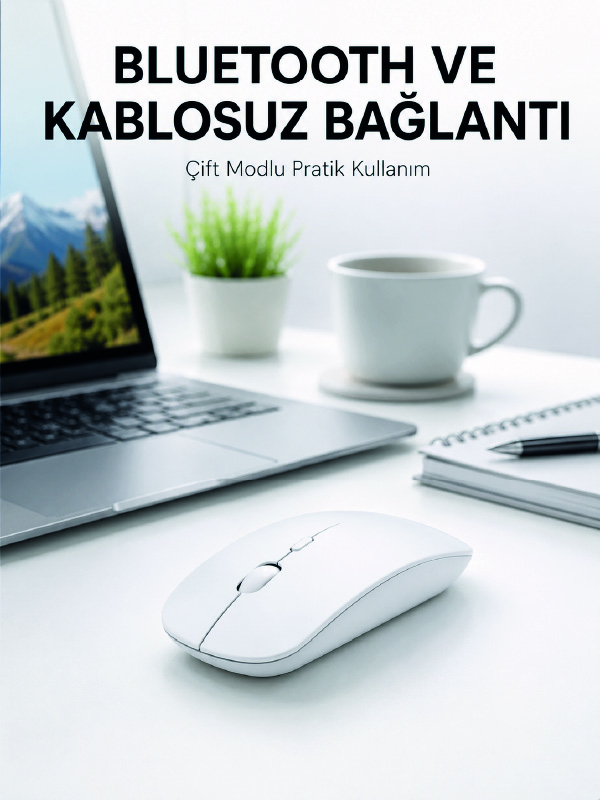 Bluetooth Kablosuz Wireless Mouse Şarjlı Sessiz Ergonomik 5000 DPI Fare - Lisinya Bluetooth Kablosuz Wireless Mouse Şarjlı Sessiz Ergonomik 5000 DPI Fare - Lisinya