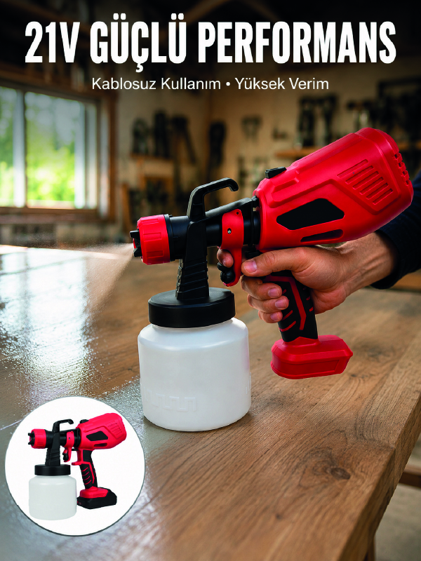 800 ml Geniş Hazne ile Kesintisiz Boya Uygulaması - Lisinya 800 ml Geniş Hazne ile Kesintisiz Boya Uygulaması - Lisinya