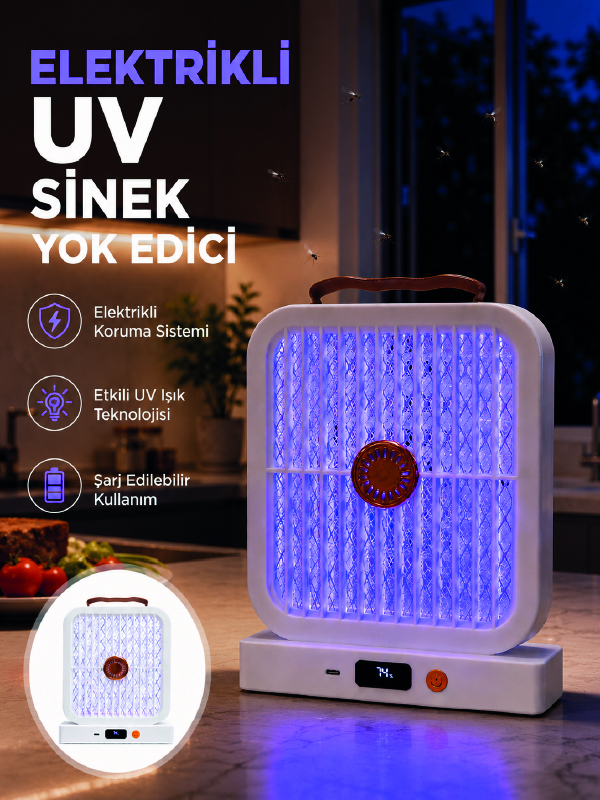 Elektrikli Sinek Öldürücü UV Işıklı Masaüstü Cihaz Beyaz Renk - Lisinya Elektrikli Sinek Öldürücü UV Işıklı Masaüstü Cihaz Beyaz Renk - Lisinya