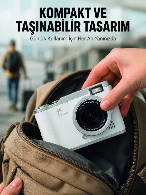 Taşınabilir Dijital Kamera Otomatik Odaklama ve Beauty Modu - Lisinya
