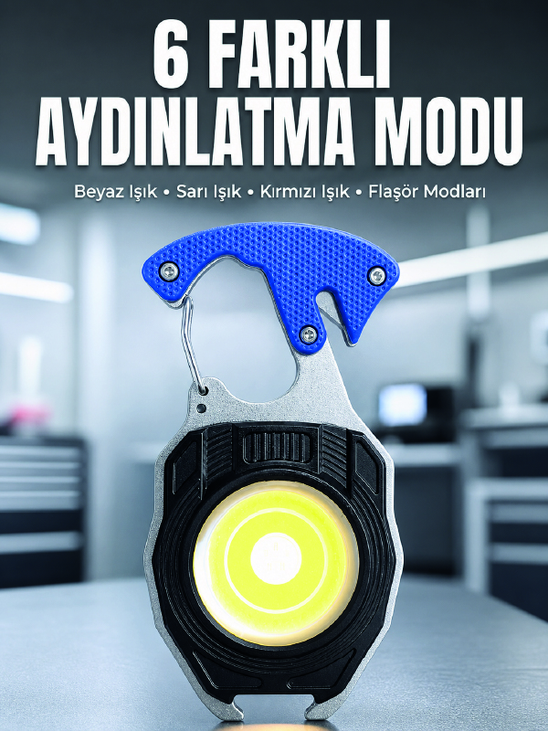 Araç Kamp Outdoor ve Tamir İşleri İçin Çok Amaçlı COB LED Şarjlı Kurtarma ve Çalışma Feneri - Lisinya