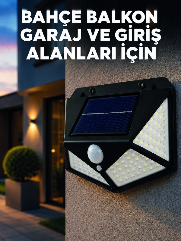 Solar LED Bahçe Aydınlatma Lambası 3 Işık Modlu Sensörlü Duvar Tipi Dış Mekan - Lisinya Solar LED Bahçe Aydınlatma Lambası 3 Işık Modlu Sensörlü Duvar Tipi Dış Mekan - Lisinya
