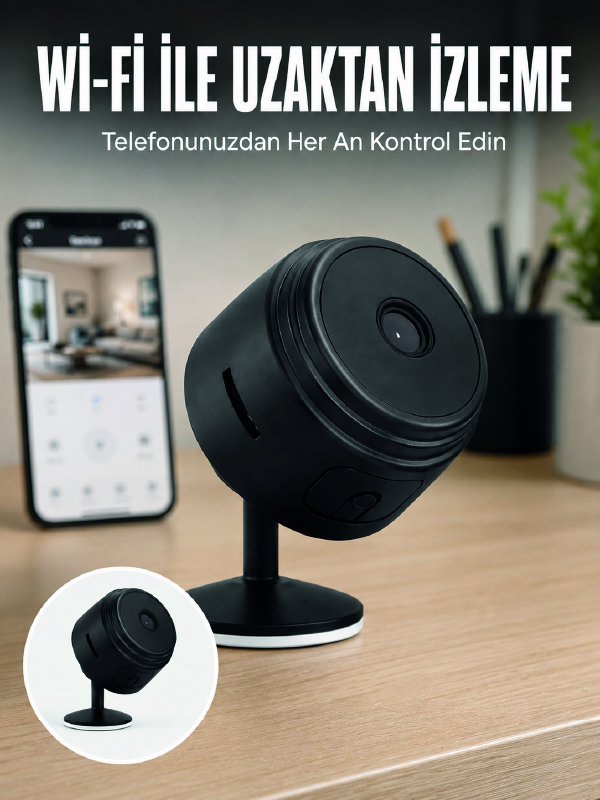 A9 Kablosuz Mini IP Kamera Wi-Fi Destekli Uzaktan İzleme Özellikli HD Güvenlik Kamerası - Lisinya