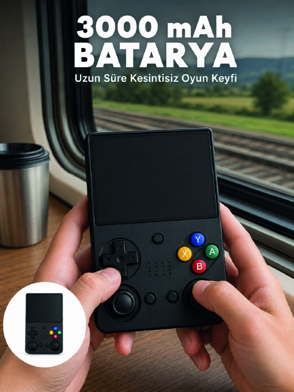 Retro Taşınabilir Oyun Konsolu 3.5 İnç IPS Ekran 26 Emülatör Destekli 64GB El Tipi Oyun Cihazı - Lisinya